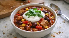 Veganes Chili sin Carne mit Seitan – sämig, würzig und ideal zum Aufwärmen