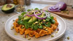 Herzhafte Süßkartoffel-Waffeln mit Avocado – knusprig und schnell aus dem Waffeleisen