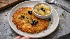 Knusprige Rösti mit Birnenkompott – herzhaft, fruchtig und schnell gemacht