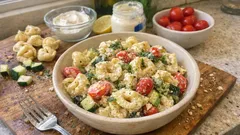 Tortellinisalat zum Grillen: cremig, knackig und in 20 Minuten vorbereitet