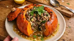 Gefüllter Hokkaido-Kürbis mit Hackfleisch – saftig aus dem Ofen, perfekt für den Herbst