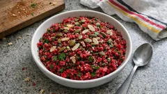 Rote-Bete-Taboulé mit Bulgur – frisch, vegan und perfekt zum Vorbereiten