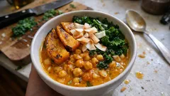 Kürbis-Kichererbsen-Curry mit Kokos: mit ofengeröstetem Kürbis und Tamarinde