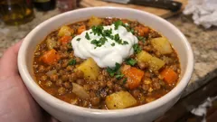 Linsen-Kartoffel-Gulasch wie aus dem Schmortopf – herzhaft, vegetarisch und einfach