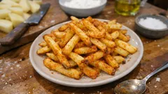 Knusprige Ofenpommes wie aus der Fritteuse – mit wenig Öl und Reismehl-Trick