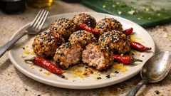 Asiatische Hackbällchen mit Sesam – würzig, leicht süß und in der Pfanne schnell gemacht