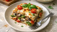 Cremige Pilz-Lasagne mit Vollkornblättern – Zitronen-Béchamel aus dem Ofen