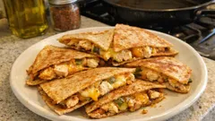 Knusprige Hähnchen-Quesadillas aus der Pfanne – mit Jalapeños und doppelt Käse