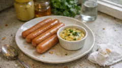 Wiener Würstchen richtig heiß ziehen – mit cremigem Honig-Senf-Dip in 10 Minuten