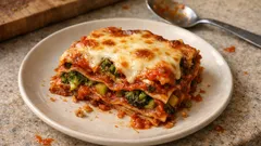 Vegetarische Brokkoli-Lasagne mit Vollkornblättern – saftig, sättigend und unkompliziert