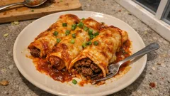 Würzige Rinderhack-Enchiladas aus dem Ofen – mit fruchtiger Tomatensauce und Käse
