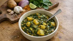 Aloo Palak: Indisches Spinat-Kartoffel-Curry, das schnell auf dem Tisch steht