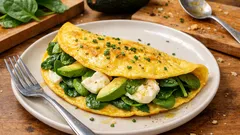 Omelett mit Spinat, Avocado und Büffelmozzarella – schnell, saftig und Low Carb