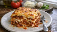 Klassische Lasagne aus dem Ofen – Bolognese, Béchamel und Parmesan-Kruste