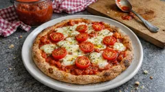 Vegane Pizza Margherita mit Dinkelteig – so gelingt sie einfach und schön knusprig