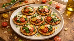 Blumenkohlpizza ohne Mehl: kerniger Boden mit Leinsamen, Spinat und Parmesan