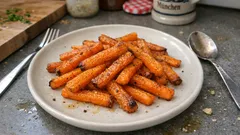 Baby-Pommes aus Möhren aus dem Ofen: knusprige Sticks mit Zimt in 20 Minuten