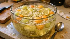 Holunderbowle mit Melonenbällchen – der unkomplizierte Sommerdrink für Gäste