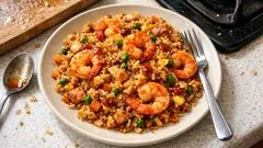 Gebratener Reis mit Garnelen: So wird er locker, würzig und in 20 Minuten fertig