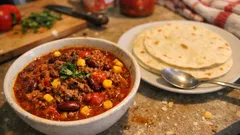Chili con Carne mit Tortillas: herzhaft, sämig und ganz unkompliziert gekocht