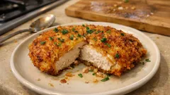 Kartoffelschnitzel aus dem Ofen: Putenschnitzel mit knuspriger Kartoffelkruste