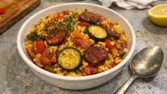 Paella aus dem Ofen: Zucchini & Chorizo – würzig, saftig und fast ohne Rühren