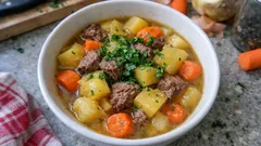 Steckrübeneintopf mit Rindfleisch: so wird die Brühe schön sämig ohne Extra-Binder