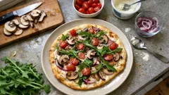 Vegetarischer Flammkuchen mit Schmandguss – knusprig, cremig und ganz unkompliziert