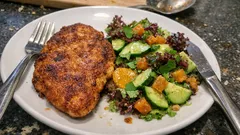 Sommer-Schnitzel: Putenschnitzel mit Gurken-Orangen-Salat, Ingwer und Aprikosen