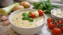 Cremige Kartoffelsuppe mit Basilikum – so bleibt sie schön grün und richtig aromatisch