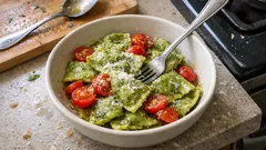 Kräuter-Ravioli wie im Restaurant: Ricotta-Zitronen-Füllung in Tomaten-Butter