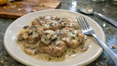 Züricher Kalbsfilet in cremiger Weißwein-Pilz-Sauce – in 20 Minuten aus der Pfanne