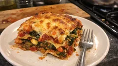 Einfache Gemüselasagne mit Vollkornblättern – viel Gemüse, goldene Käsekruste