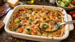 Rosenkohl-Auflauf mit Tomaten und Gruyère – so wird er cremig und goldbraun