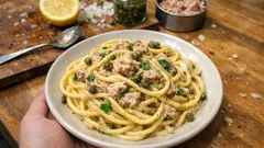 Spaghetti mit Thunfisch, Kapern & Zitrone – cremig in 20 Minuten