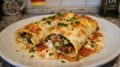 Gemüse-Cannelloni aus dem Ofen – cremig mit Béchamel und goldener Käsekruste