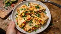 Vegane Quesadillas mit Avocado & Paprika – in 15 Minuten knusprig auf dem Tisch