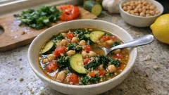 Vegane Kichererbsen-Quinoa-Suppe mit Grünkohl – sättigend und trotzdem leicht