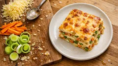 Cremige Gemüse-Lasagne mit Gouda: mit Vollkornblättern und viel Gemüse aus dem Ofen