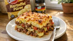 Deftiger Hackfleisch-Kartoffelauflauf mit Lauch – einfach geschichtet, schön würzig