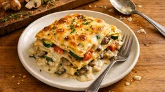 Gemüse-Pilzlasagne aus dem Ofen: cremig, herzhaft und ganz unkompliziert