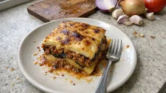Griechische Moussaka aus dem Ofen – mit Auberginen, Kartoffeln und cremiger Béchamelhaube