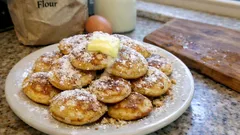 Poffertjes wie im Café: fluffige Mini-Pfannkuchen mit Buchweizen