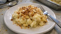 Blumenkohl-Gratin mit Manchego und Mandeln – cremig, knusprig und gut vorzubereiten