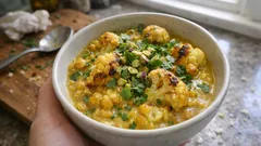 Cremiges Blumenkohl-Curry mit gelben Linsen – mit Röstaromen aus dem Ofen