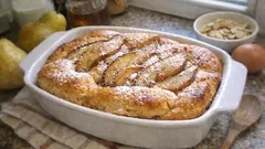 Birnen-Auflauf aus der Pfanne: karamellisiert, luftig und in 20 Minuten auf dem Tisch