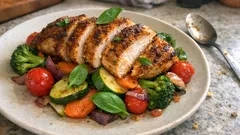 Pfannengemüse mit Hähnchen: schnell, bunt und mit Ras el-Hanout richtig aromatisch