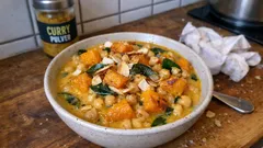 Cremiges Kürbis-Kichererbsen-Curry – mit Ofen-Kürbis und Kokosmilch