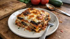 Gemüse-Lasagne mit Aubergine & Zucchini – mit Vollkornblättern und cremiger Béchamel