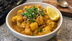 Gemüsecurry mit Blumenkohl und Kartoffeln – cremig mit Joghurt aus der Pfanne